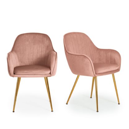 An Image of Laila Set of 2 Dining Chairs Pink