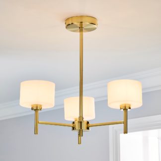 An Image of Elsie 3 Light Ceiling Fitting Brass Gold