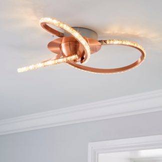 An Image of Oria 3 Light Integrated LED Jewel Rose Gold Ceiling Fitting Rose Gold