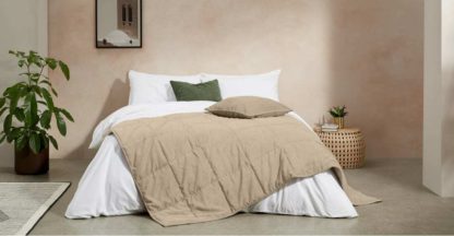 An Image of Selky Bedspread, 125 x 225cm, Soft Taupe