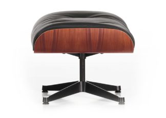 An Image of Vitra Tall Eames Lounge Ottoman in Santos Palisander & Black Leather