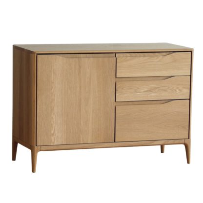 An Image of Ercol Romana Small Sideboard 3 Drawer Dead Matt Oak