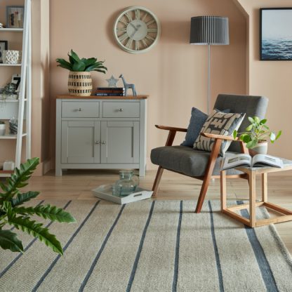 An Image of Terra Stripe Flatweave Rug Green