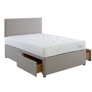 An Image of Comfort Divan Bed with Mattress Grey