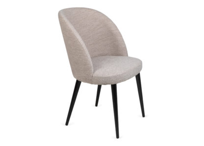 An Image of Heal's Austen Dining Chair Boucle Green Black Leg