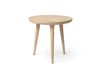 An Image of Mater Accent Side Table White Matt Lacquered Oak Small W45 x H42
