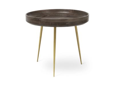 An Image of Mater Bowl Large Occasional Table Grey Mango Brass Legs