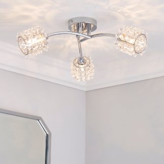 An Image of Jaimee 3 Light Jewel Chrome Semi-Flush Ceiling Fitting Chrome