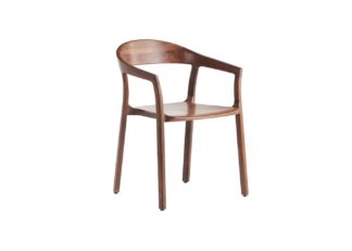 An Image of Artisan Tara Dining Chair Walnut Wooden Seat Walnut