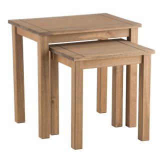 An Image of Santiago Pine Nest of Tables Brown