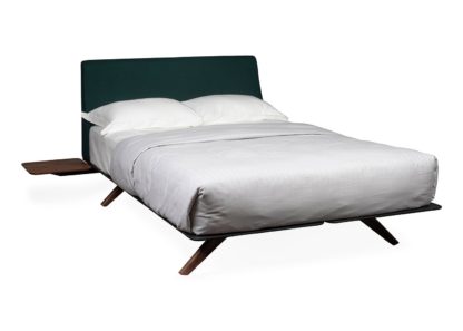 An Image of De La Espada Hepburn Bed Super King Vidar 3 1062 Green Walnut Base