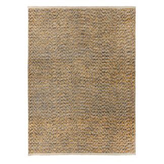 An Image of Lota Rug Yellow, Grey and White