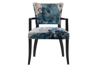 An Image of Timothy Oulton Mimi Wide Arm Dining Chair Melting Paisley Fabric