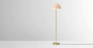 An Image of Collet Dome Floor Lamp, Pink and Brushed Brass
