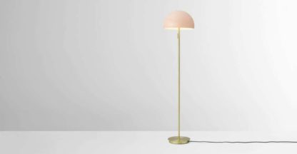 An Image of Collet Dome Floor Lamp, Pink and Brushed Brass
