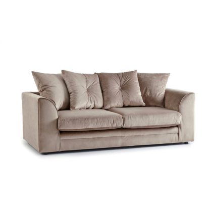 An Image of Blake 3 Seater Grey Velvet Sofa Grey