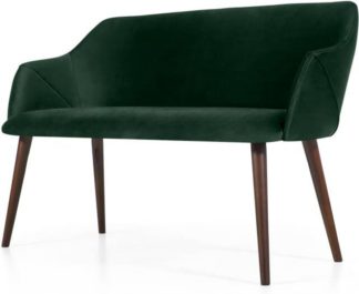 An Image of Lule Dining Bench, Pine Green Velvet