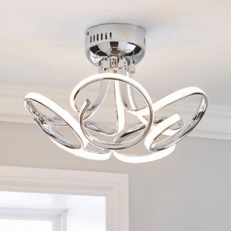An Image of Cortez 5 Light Integrated LED Swirl Semi-Flush Ceiling Fitting Silver