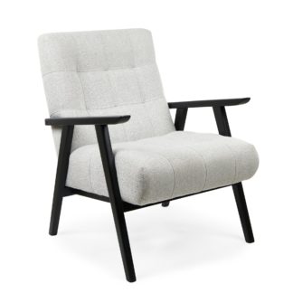 An Image of Arkin Wooden Frame Accent Chair - Light Grey Light Grey