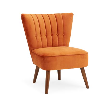 An Image of Isla Velvet Cocktail Chair - Orange Orange