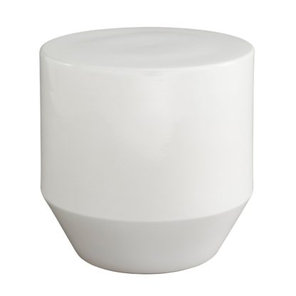 An Image of Ligne Roset Soixante 3 Stone Enamalled White Occasional Table