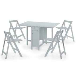 An Image of Savoy Grey Dining Table and 4 Chairs Grey