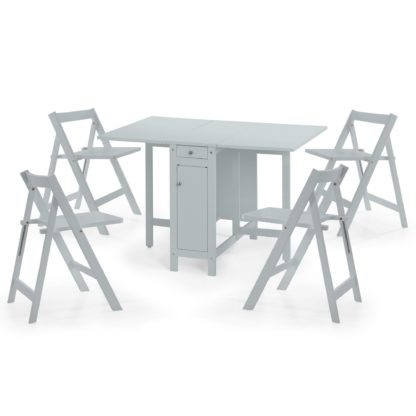 An Image of Savoy Grey Dining Table and 4 Chairs Grey