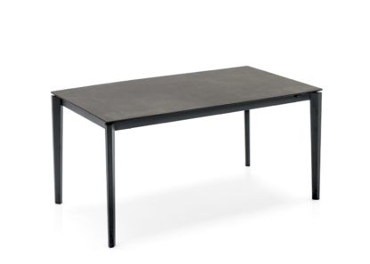 An Image of Heal's Rocca Extending Dining Table Ceramic Glass Black Top 160-260cm