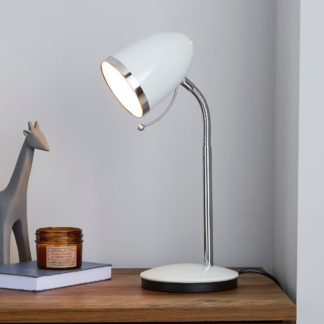An Image of Tate White and Chrome Desk Lamp White