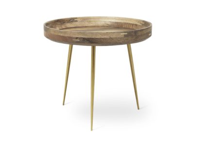 An Image of Mater Bowl Large Occasional Table Grey Mango Brass Legs