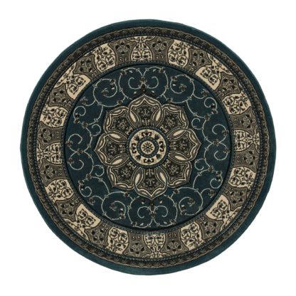 An Image of Heritage Circle Rug Green