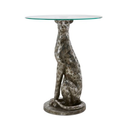 An Image of Leopard Side Table Silver