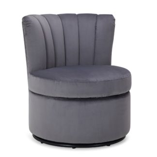An Image of Esme Boudoir Swivel Chair - Grey Grey
