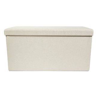 An Image of Foldable Cream Ottoman Cream