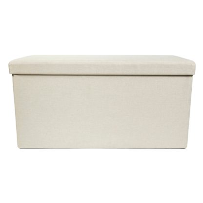 An Image of Foldable Cream Ottoman Cream