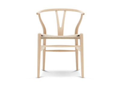 An Image of Carl Hansen & Søn Wishbone Chair CH24 Soaped Beech Natural Paper Cord Seat