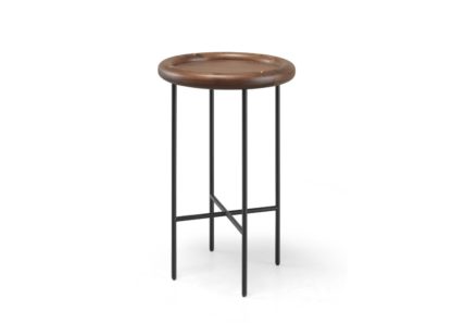 An Image of Wewood Side by Side Side Table Medium Walnut Glass