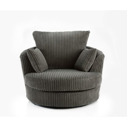 An Image of Champ Fabric Swivel Chair Charcoal