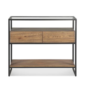 An Image of Dillon Console Table Oak Brown and Grey