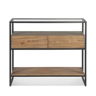 An Image of Dillon Console Table Oak Brown and Grey