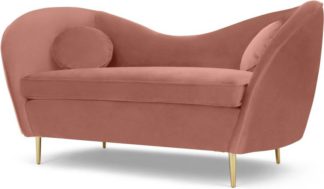 An Image of Kooper 2 Seater Sofa, Blush Pink Velvet