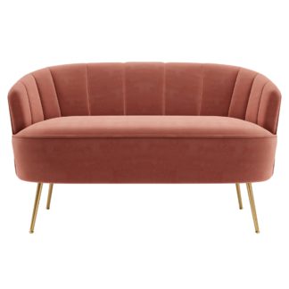 An Image of Matilda Velvet Two Seater Sofa Pink