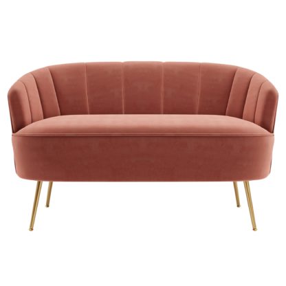 An Image of Matilda Velvet Two Seater Sofa Pink