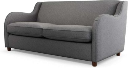 An Image of Helena Sofabed with Memory Foam Mattress, Textured Weave Smoke Grey