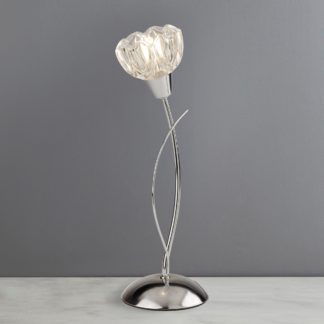 An Image of Ceccano Flower Glass Table Lamp Clear and Chrome
