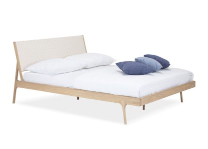 An Image of Gazzda Fawn King Size Bed White Webbing With Slats