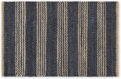 An Image of Arnin Jute Striped Doormat, Large 60 X 90cm, Indigo Blue