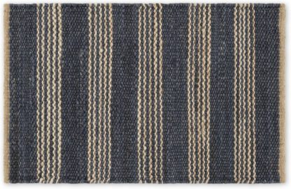 7c52c1130a06d480147593c3a921cf6c0e678c66d67bace0a2925364a52ad891.jpg An Image of Arnin Jute Striped Doormat, Large 60 X 90cm, Indigo Blue