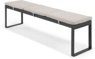 An Image of Catania Large Garden Dining Bench, Grey and Polywood