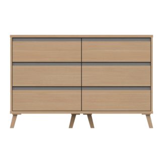 An Image of Jenson 6 Drawer Wide Chest Light Oak